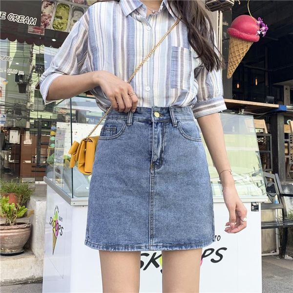 

skirts womens mini skirt summer woman jean fashion women pencil high waist plus size clothing mujer faldas tn2746, Black