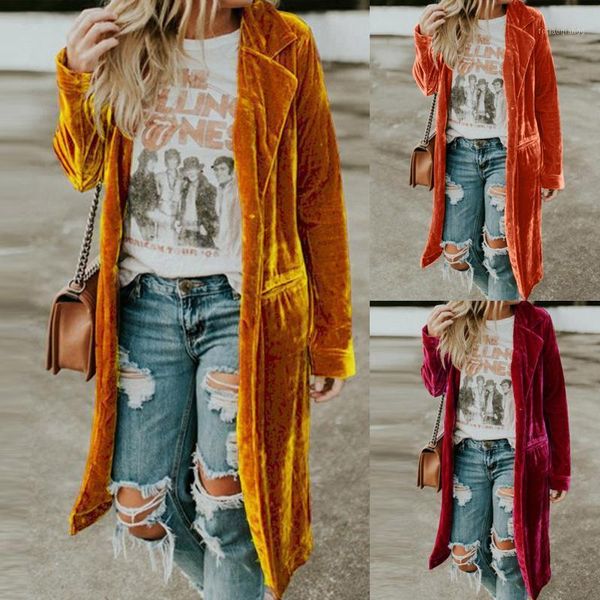 

women's jackets women cardigan overcoat casual solid color long notch collar autumn winter faux coat outwear female loose blouse #40, Black;brown