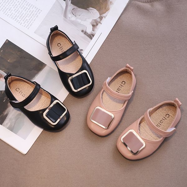

girls pu leather garden shoes 2021 new fashion british style princess shoes soft bottom non-slip bottom baby girls fashion shoes, Black;red