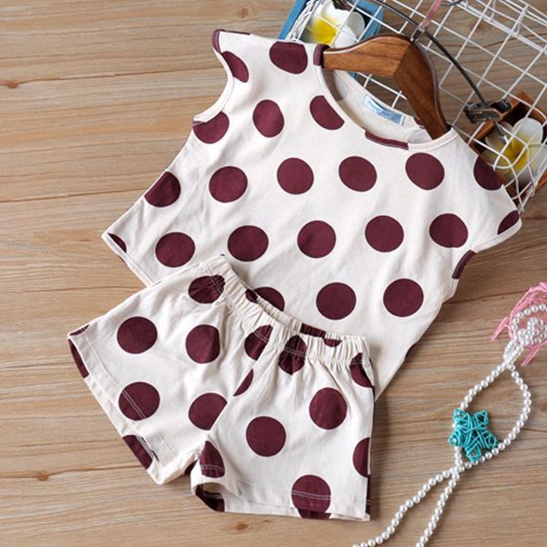 

clothing sets baby girl clothes set summer polka dot suit shorts 2pcs children boy young, White