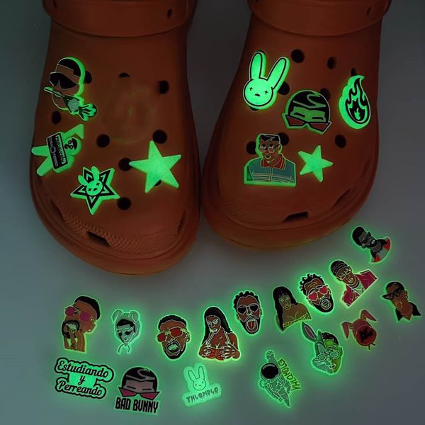 Personalizzati zoccoli luminosi ornamenti designer ornamenti natalizi in PVC scarpe accessori decorativi