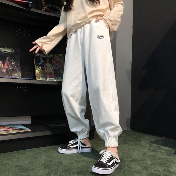 

women's pants & capris sweatpants women trousers joggers ulzzang letter print loose long sports black casual hip hop female wide, Black;white