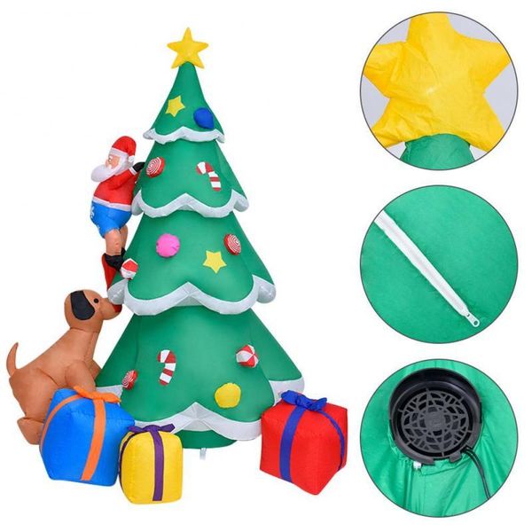 

christmas decorations 2.1m inflatable spree tree pvc doll with bright led lights creative santa claus puppy courtyard decoration