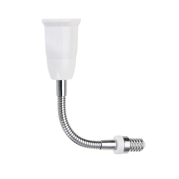 

lamp holders & bases 1pcs ac250v e14 to e27 flexible extend bulb base extension adapter screw holder socket converter 18cm white