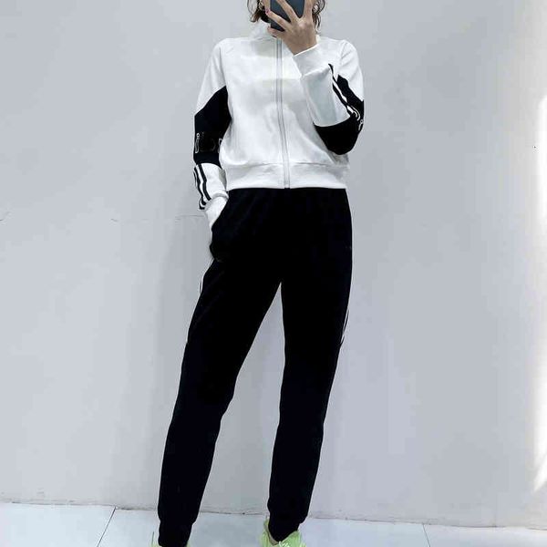 

women's tracksuits 28268 sanyejia spring sports leisure zipper suit running fitness sweater pants color matching coat, Gray