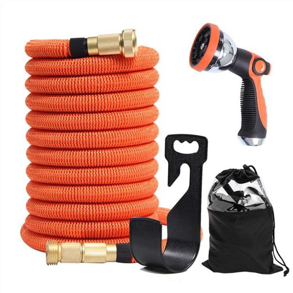 

25ft-100ft garden hose expandable magic flexible water hoses 10 patterns guns spray for car washing cleaning watering equipments