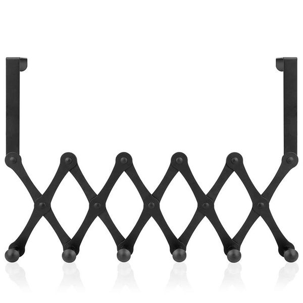 

expandable over the door hook hanger, towel rack with 6 hooks for hanging coats/robes/hats/clothes/towels & rails