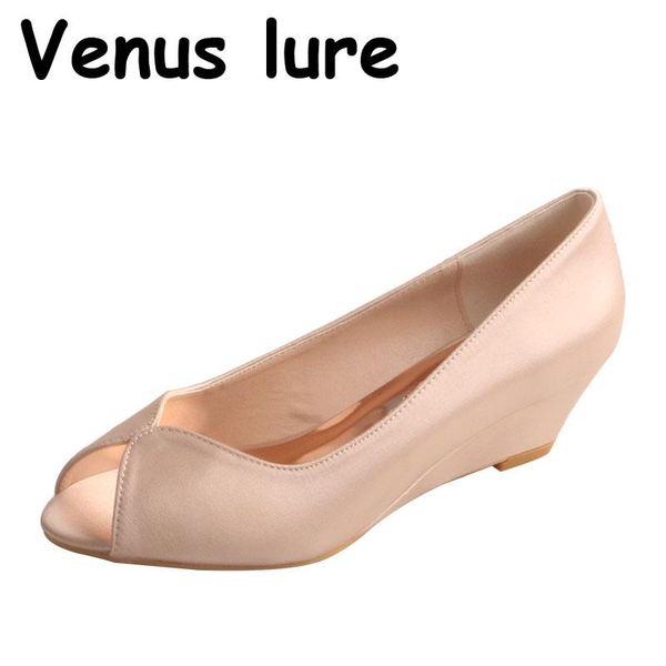 

dress shoes 23 colors wedge wedding for women nude peep toe prom pumps, Black