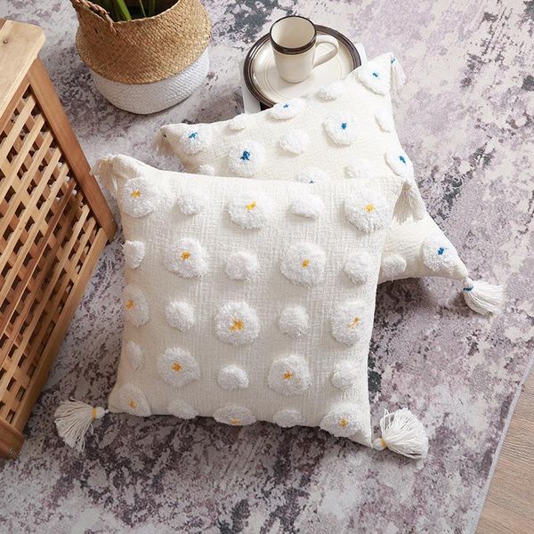 

cushion/decorative pillow handmade geometric throw case tassel nordic tufted cushion covers 45x45 home decor moroccan retro linen cover