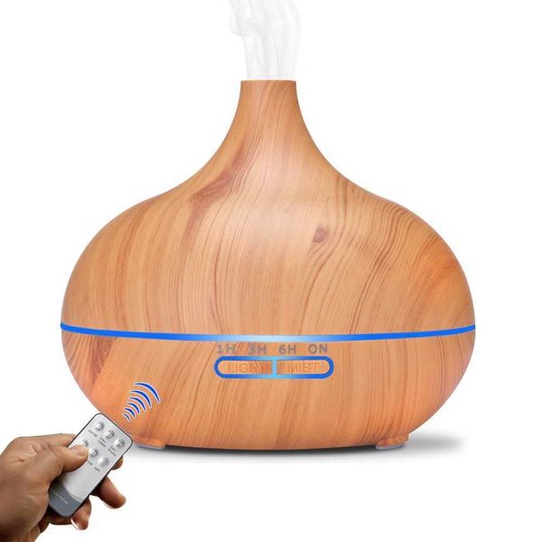 550 ml elektrischer Aromadiffusor Ultraschall-Luftbefeuchter LED-Lampe Aromatherapie-Nebelhersteller Fernbedienung ätherisches Öl 210724