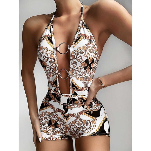 

women's swimwear women print swimsuit deep v momokini summer beach bathing suit classic swim wear beachwear hmzy, White;black