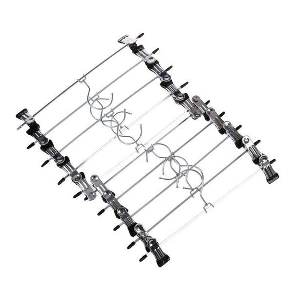 

metal clothes skirt dress blouse hangers hooks 10pcs silver tone & racks
