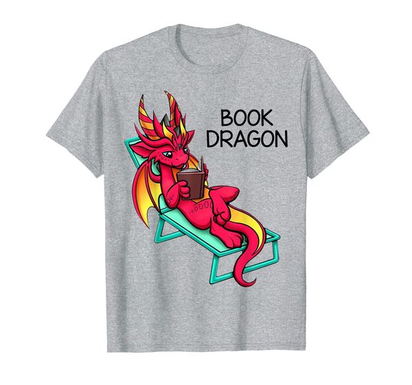 

I Am A Book Dragon Not A Worm Funny Reading Lover T-Shirt, Mainly pictures