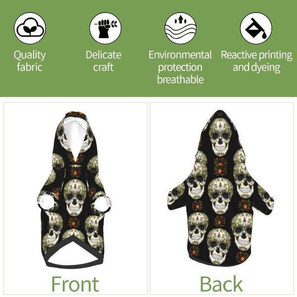

men's hoodies & sweatshirts skull decor pet dog clothes for small medium dogs, cotton hooded sweatshirt, 2021 selling warm two-legged j, Black