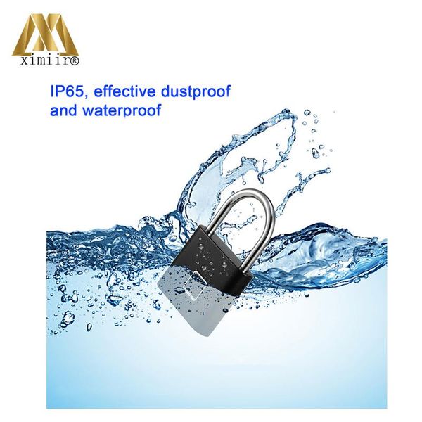 

4pcs/lot black silver keyless quick unlock usb rechargeable door lock fingerprint smart padlock access control