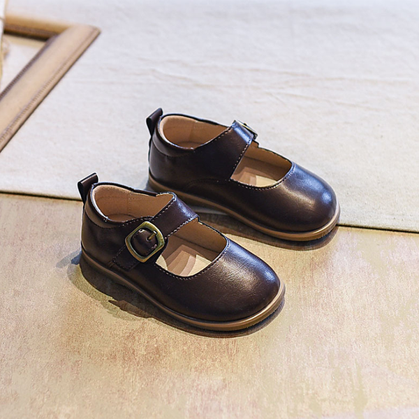 

2021 spring baby shoes for girl genuine leather soft comfortable buckle flat infant princess shoes black beige