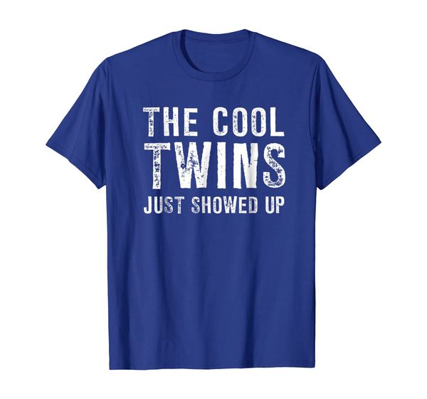 

the cool twins just showed up t-shirt funny twin tee, White;black
