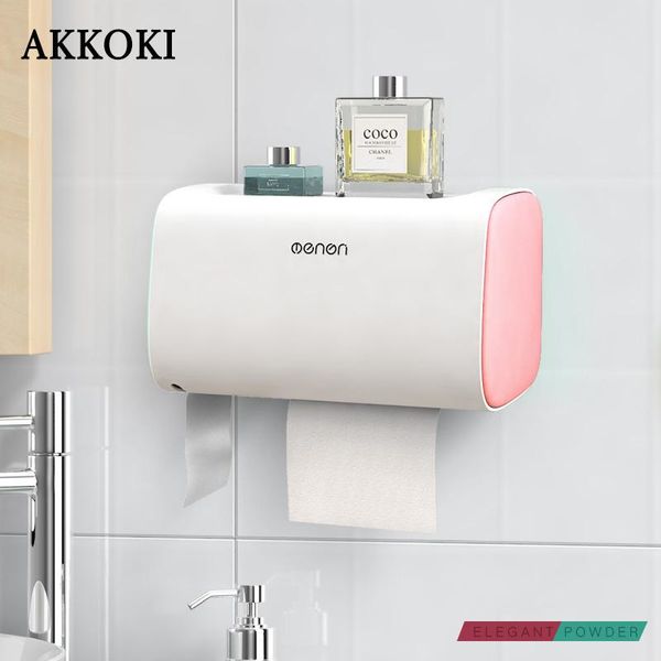 

bath accessory set plastic multifunctional toilet paper holder creative waterproof tissue storage box wall mounted kitchen racks bathroom or