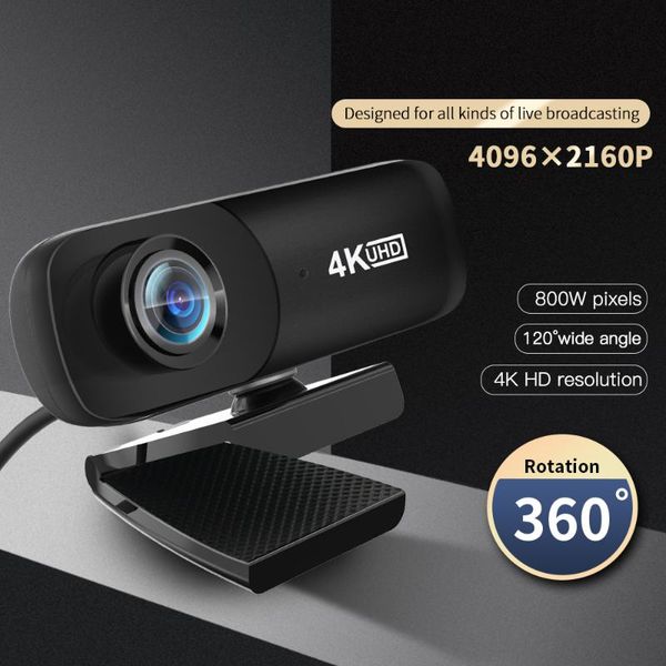 

webcams tishric full hd webcam c160 4k uhd 4096*2160p web cam with microphone 800w pixels computer camera 120Â° wide angle