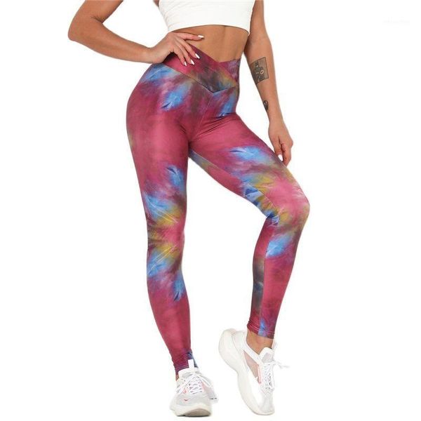 

beauty digital printed high waist yoga pants for women 2021 fashion tight slim running gym fitness cycling sports leggings outfit