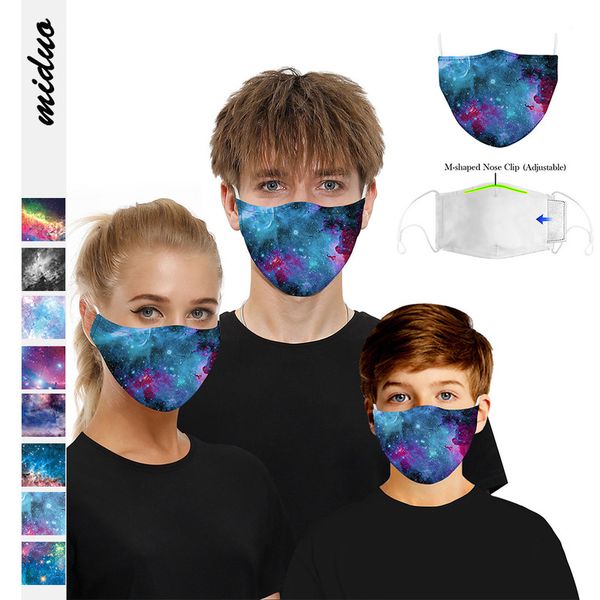 

digital printing parent-child outdoor star dust-proof adjustable ear filter mask