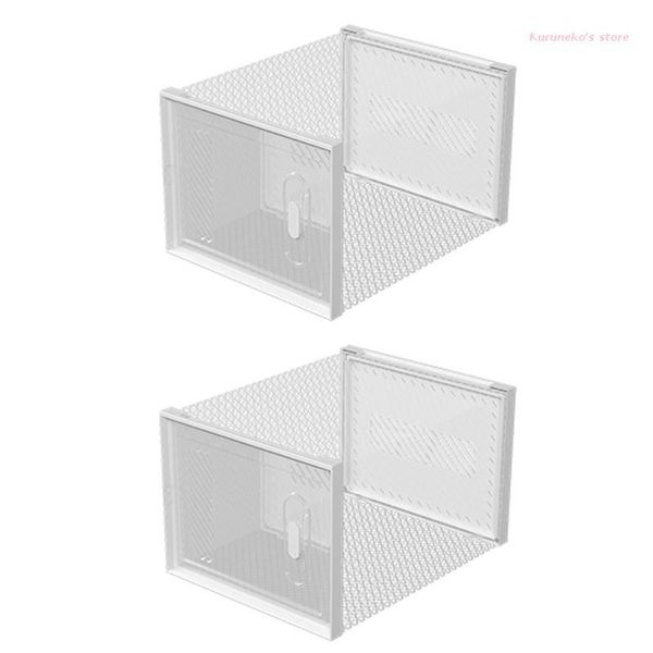 

clothing & wardrobe storage hx6d 2pcs shoe boxes clear plastic stackable box containers thickened organizer case for organizing sneaker boot