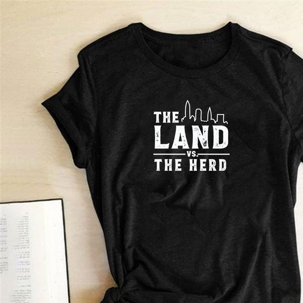 

funny the land vs womens t shirts herd printed graphic tee summer short sleeve o neck fashion loose, White