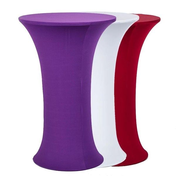 

table cloth cover round fitted stretch bar covers spandex lycra cocktail for el party wedding decoration