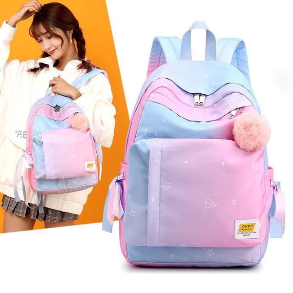 

casual fashion girl backpack 2021 waterproof nylon kids school bags starry sky backpacks teens girls boys primary bookbag