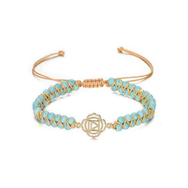 

selling new style 7 chakras turquoise double layer bracelet for women in stock, Golden;silver
