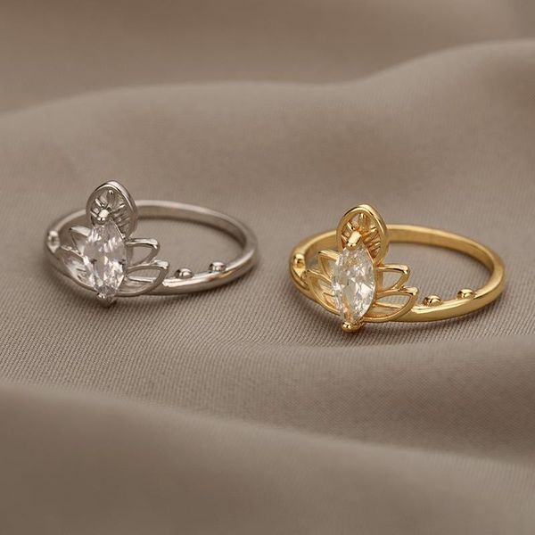 

wedding rings zircon crown for women friend gold engagement female finger ring fashion punk jewelry accessories 2021 bff anillos bague, Slivery;golden