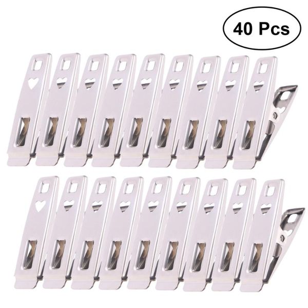 

clothing & wardrobe storage 40pcs stainless steel clothes pegs metal clips socks multifunctional clamps