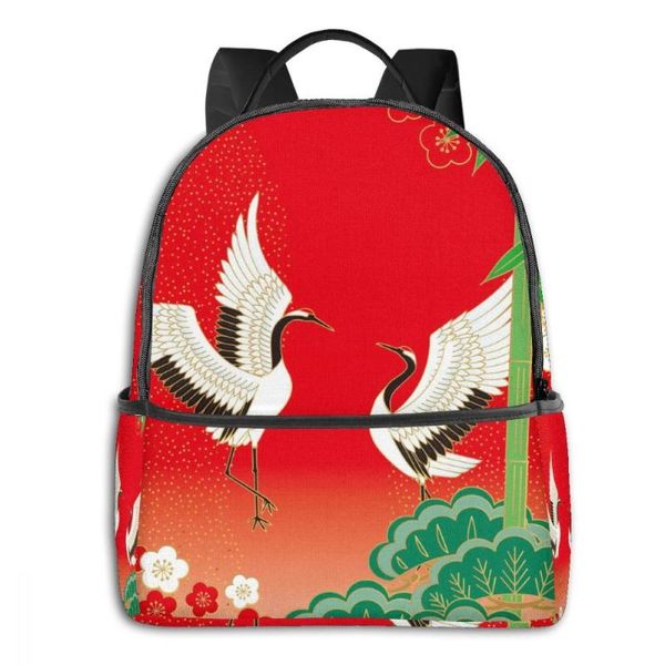 

backpack girls fashion women college school bagpack pine bamboo plum and bird travel shoulder bags for teenage 2021