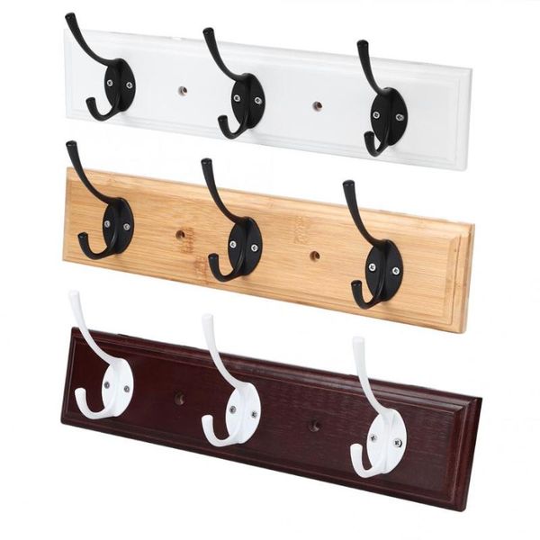 

robe hooks wall mount hat rack 3 hook rail coat storage hanger towel clothes organizer for home entryway