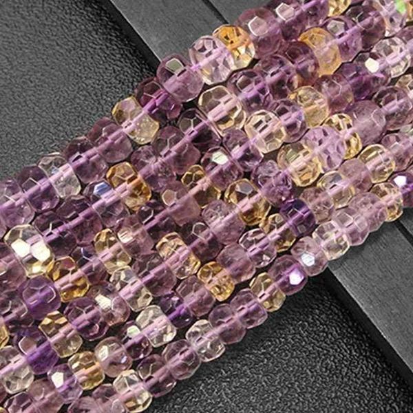 

natural ametrines faceted rondelle heishi spacer diy loose for jewelry making beads accessories 15'' women gift