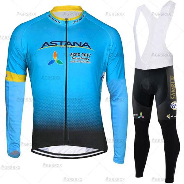 

cycling set autumn pro bike team long sleeve shirts suit clothing for men's bicycle jersey racing sets, Black;blue