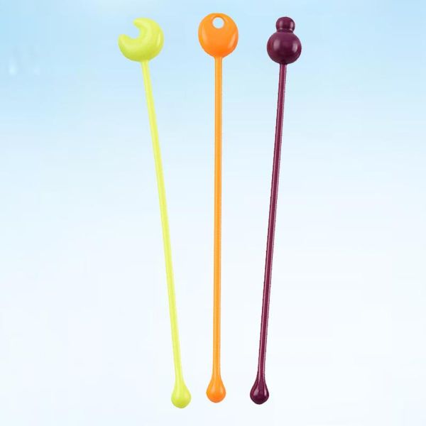 

spoons 3pcs cute creative portable long handle mixing stick stirring for home