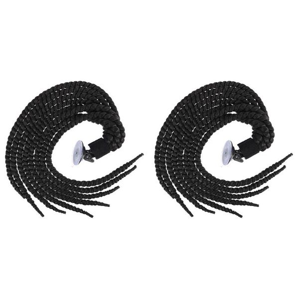 

motorcycle helmets 2pcs helmet braids motorbike decor ponytail riding wigs