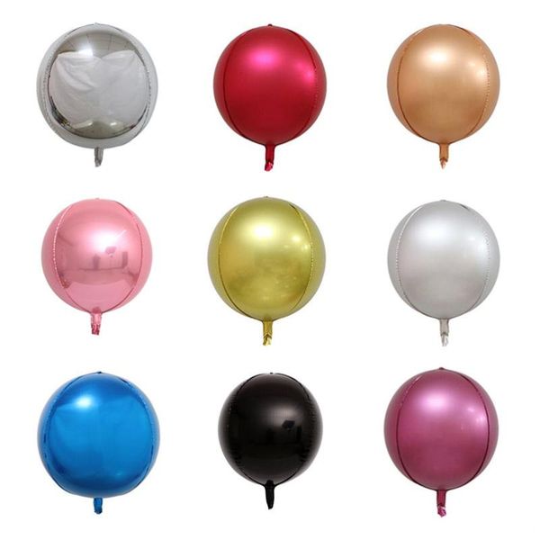 

party decoration 4d round pearlescent aluminum film helium balloon birthday wedding baby shower valentine's day