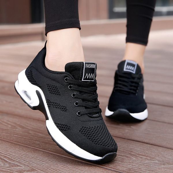 

dress shoes women's casual knitted shoes, light breathable shoes plus size j18a, Black