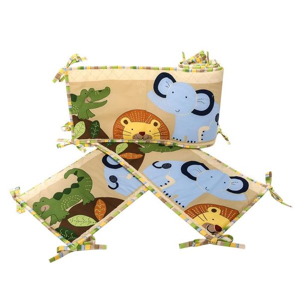 

selling baby bed bumper breathable cotton protect crib set for born cute bumpers embroidery cartoon 4pcs bedding sets