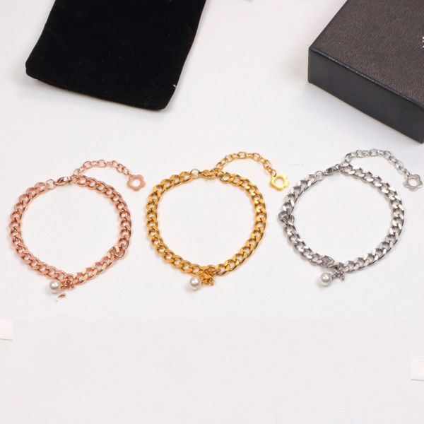 

2021 women fashion foreign trade letter love pearl bracelet ladies luxurious models multi-accessories 316l stainless steel 18k gold silver r, Golden;silver