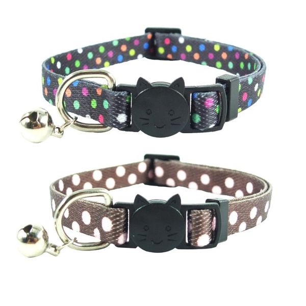 

cat collars & leads xpangle breakaway collar with bell accessories safety buckle dots patterns quick release for cats puppies pets 2pcs