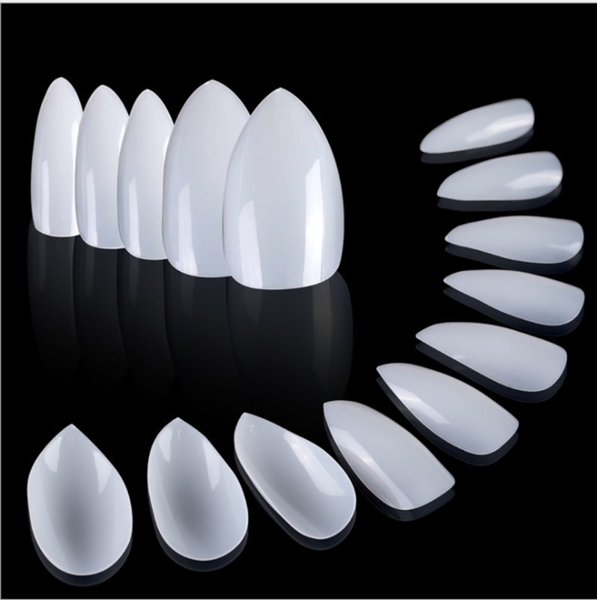 

false nails 10pack stiletto makar500pcs short almond nail tips sharp ending full cover 10 sizes for salons and diy, Red;gold