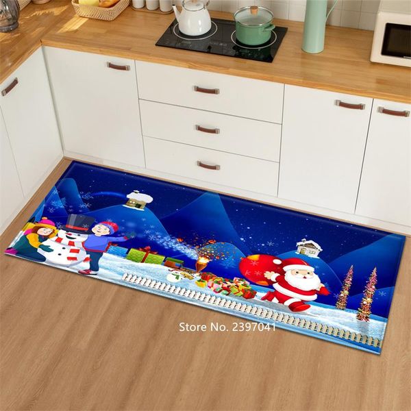 

carpets year christmas kitchen mat bedroom entrance doormat living room carpet 3d home floor decoration bathroom non-slip rug
