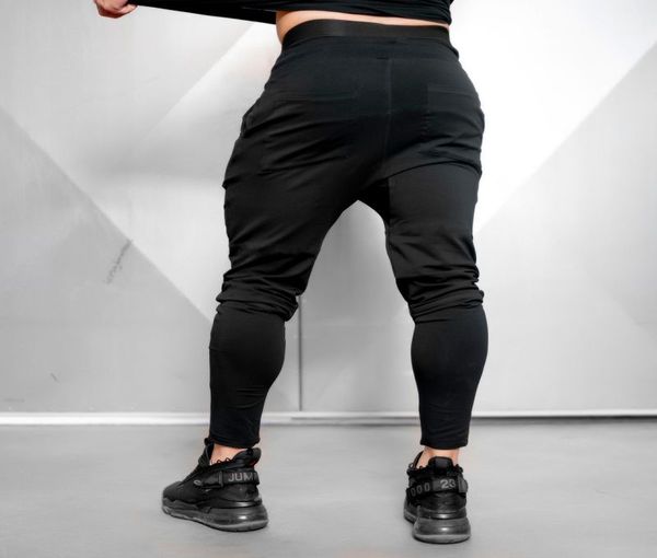 

zhan mens sports pants, sports, jogging, basketball, daily travel, fit, leisure, comfortable, lightweight, fit and wear-resistant, Black