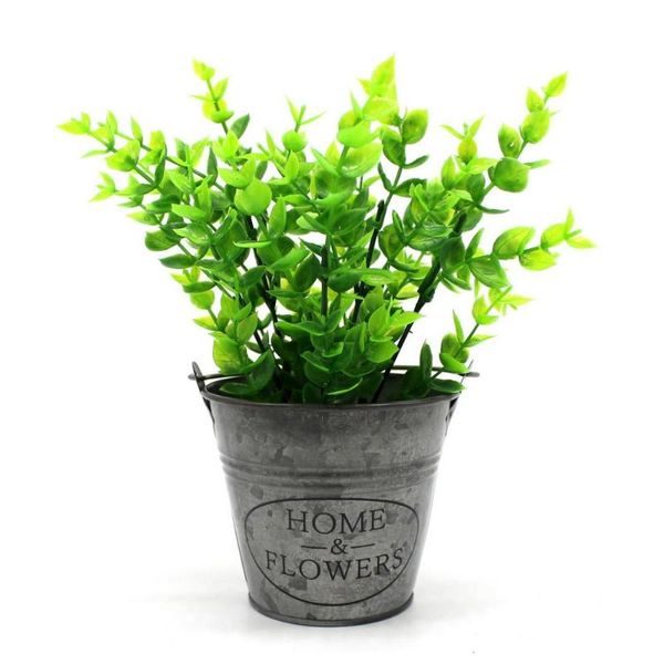 

vases primitives galvanized bucket planter with artificial boxwood plant for a beautiful indoor/outdoor dÃ©cor. 9 inch