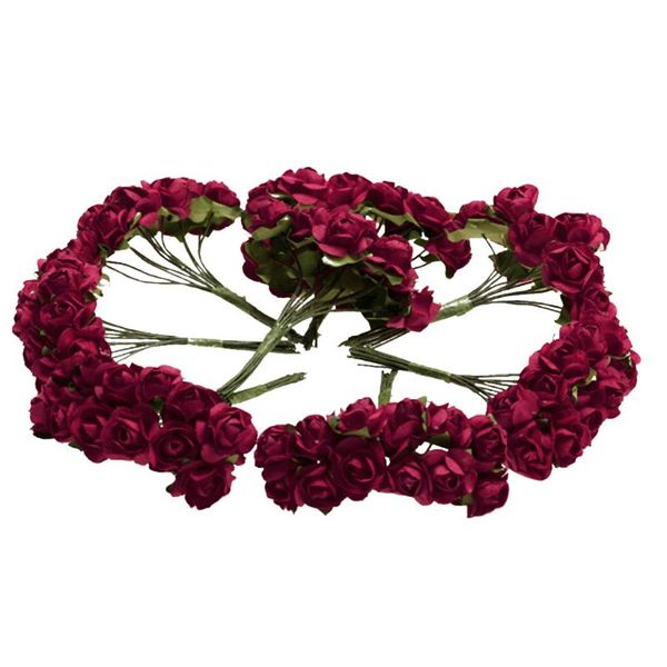 

decorative flowers & wreaths magideal likelike 144pcs paper mini rose flower for wedding favor enhancing invitations craft projects - purple