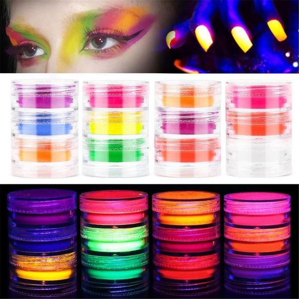

nail glitter fluorescent powder eyeshadow for face body makeup flakes sequin 2pcs, Silver;gold