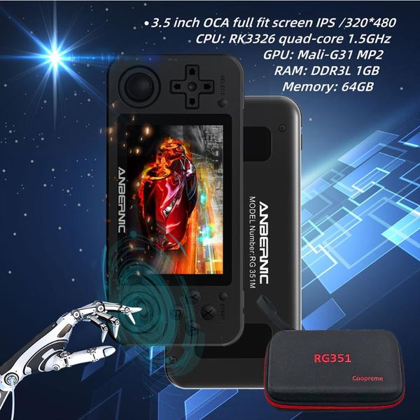 

retro aluminum alloy shell 2500 portable rg351 handheld player ddr3l 1gb players game